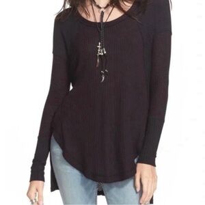 Free People Ventura Thermal Black Top - Size S